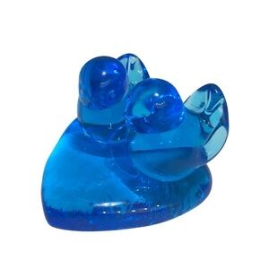 Terra Studios Bluebirds of Happiness Leo Ward Signed 1996 Cobalt Blue Heart VTG